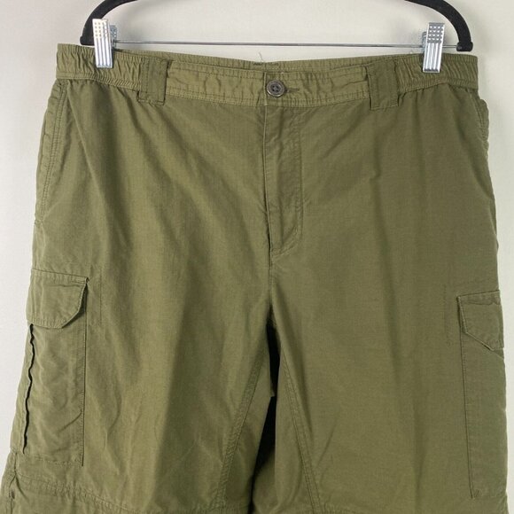 Columbia Pants Mens L x 32 Green Crested Butte Convertible Ripstop Hiking Cargo - Picture 2 of 11